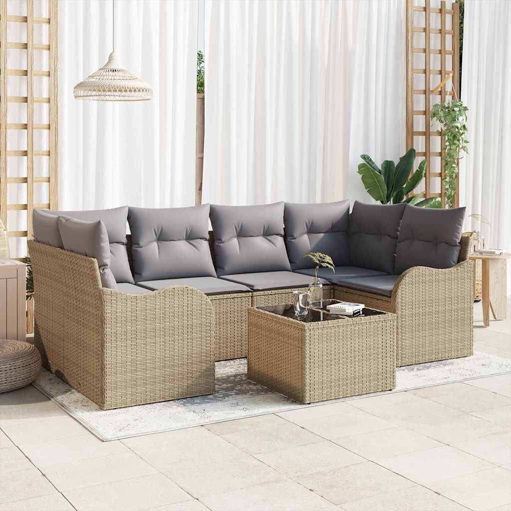 vidaXL Conjunto de sofá de jardín 7 uds. 6-Número de plazas