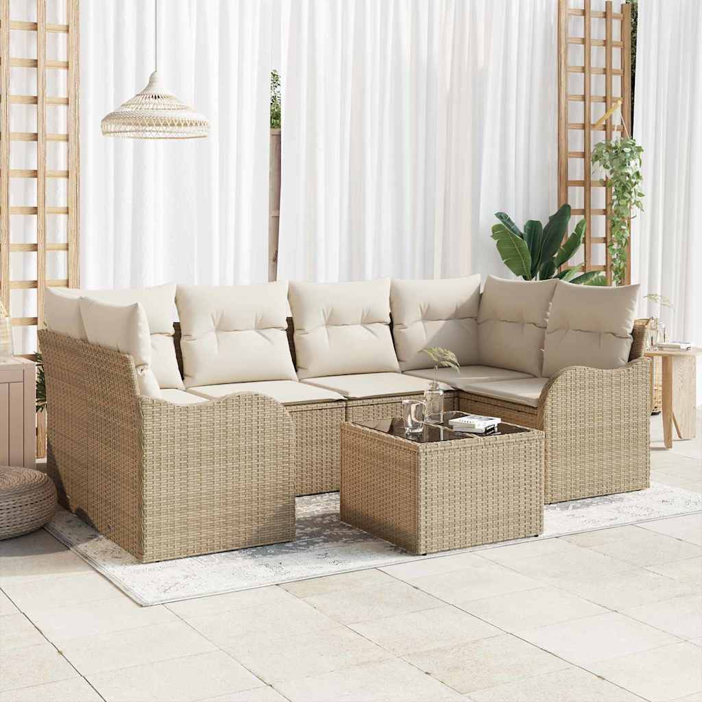 vidaXL Conjunto de sofá de jardín 7 uds. 6-Número de plazas