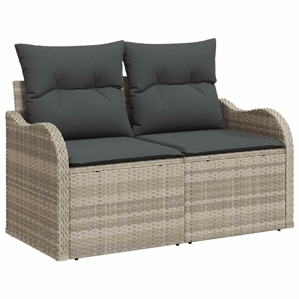 vidaXL Conjunto de sofá de jardín 11 uds. Gris Claro ratán sintético