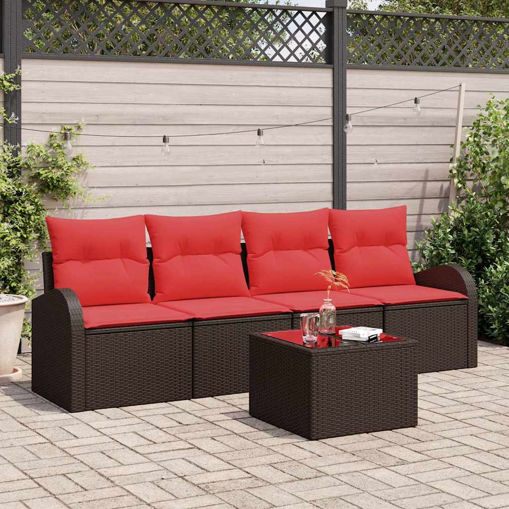 vidaXL Conjunto de sofá de jardín 5 uds. 4-Número de plazas