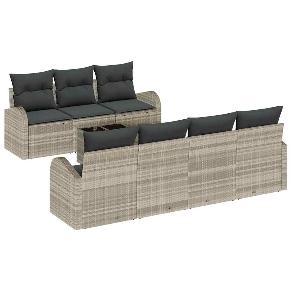 vidaXL Conjunto de sofá de jardín 8 uds. 7-Número de plazas