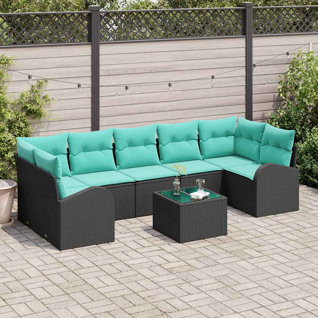 vidaXL Conjunto de sofá de jardín 8 uds. 7-Número de plazas