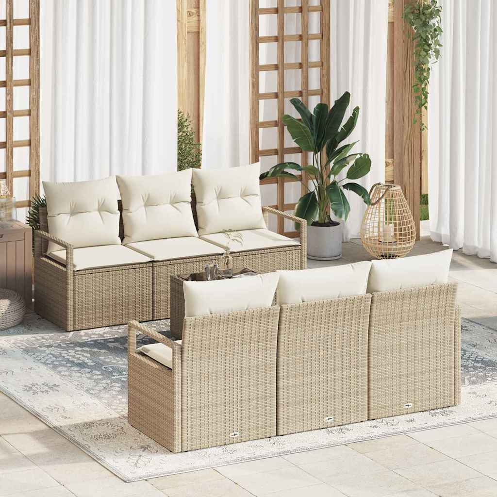 vidaXL Conjunto de sofá de jardín 7 uds. 6-Número de plazas