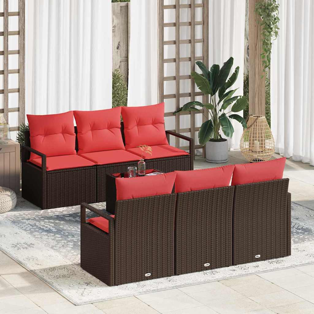 vidaXL Conjunto de sofá de jardín 7 uds. 6-Número de plazas