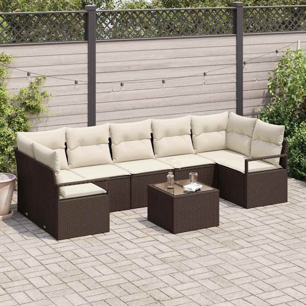 vidaXL Conjunto de sofá de jardín 8 uds. 7-Número de plazas
