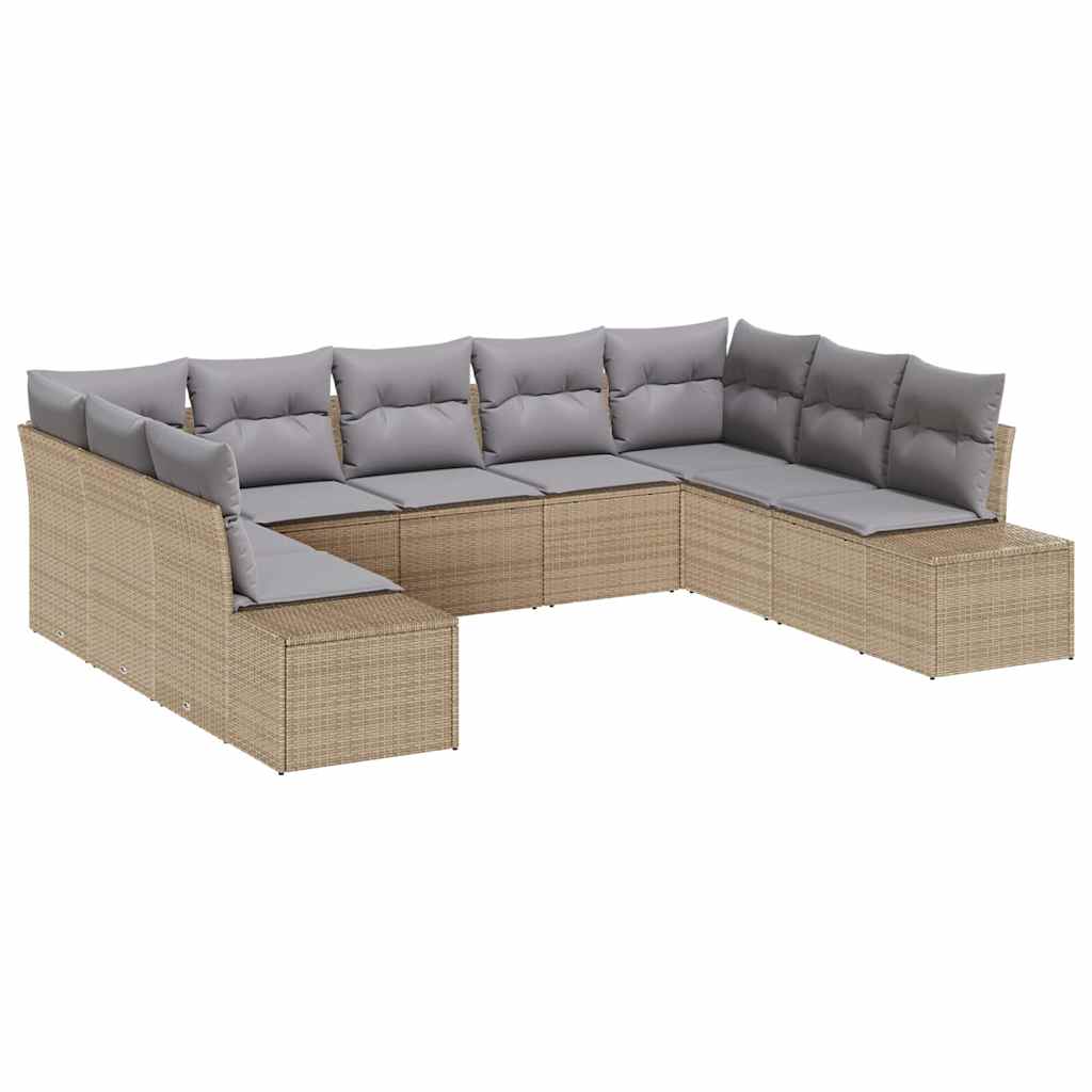 vidaXL Conjunto de sofás de jardín 9 uds. 8-Número de plazas
