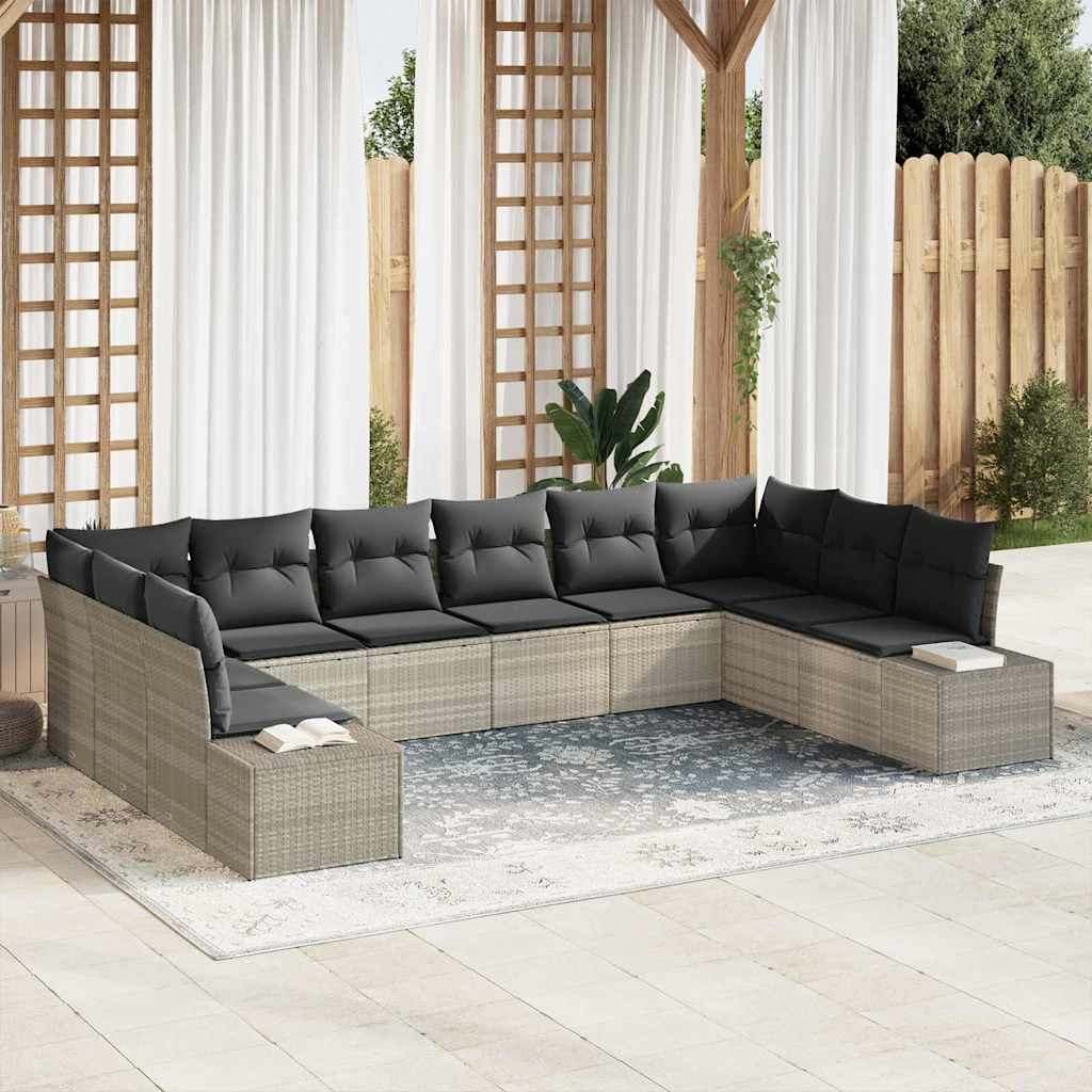 vidaXL Conjunto de sofás de jardín 10 uds. 9-Número de plazas