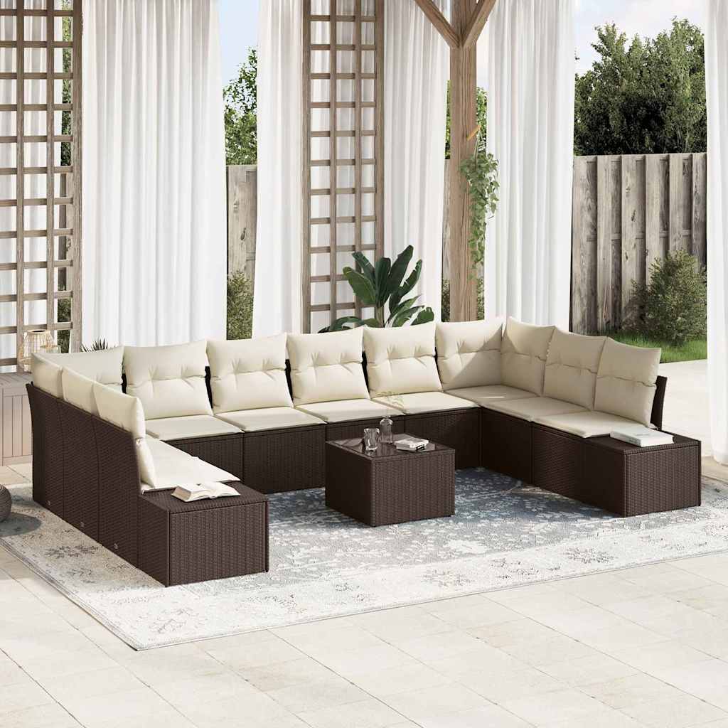 vidaXL Conjunto de sofás de jardín 10 uds. 9-Número de plazas