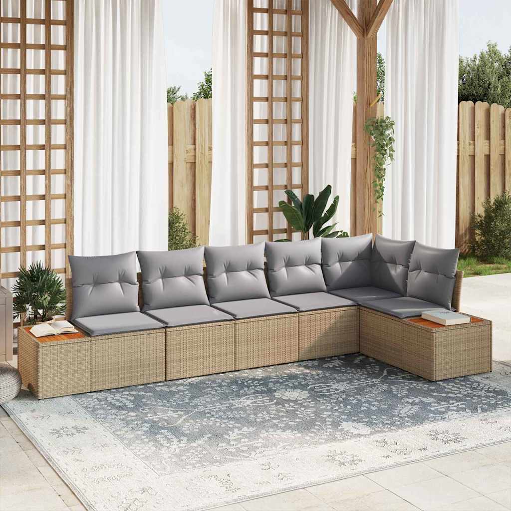 vidaXL Conjunto de sofás de jardín 6 uds. 6-Número de plazas