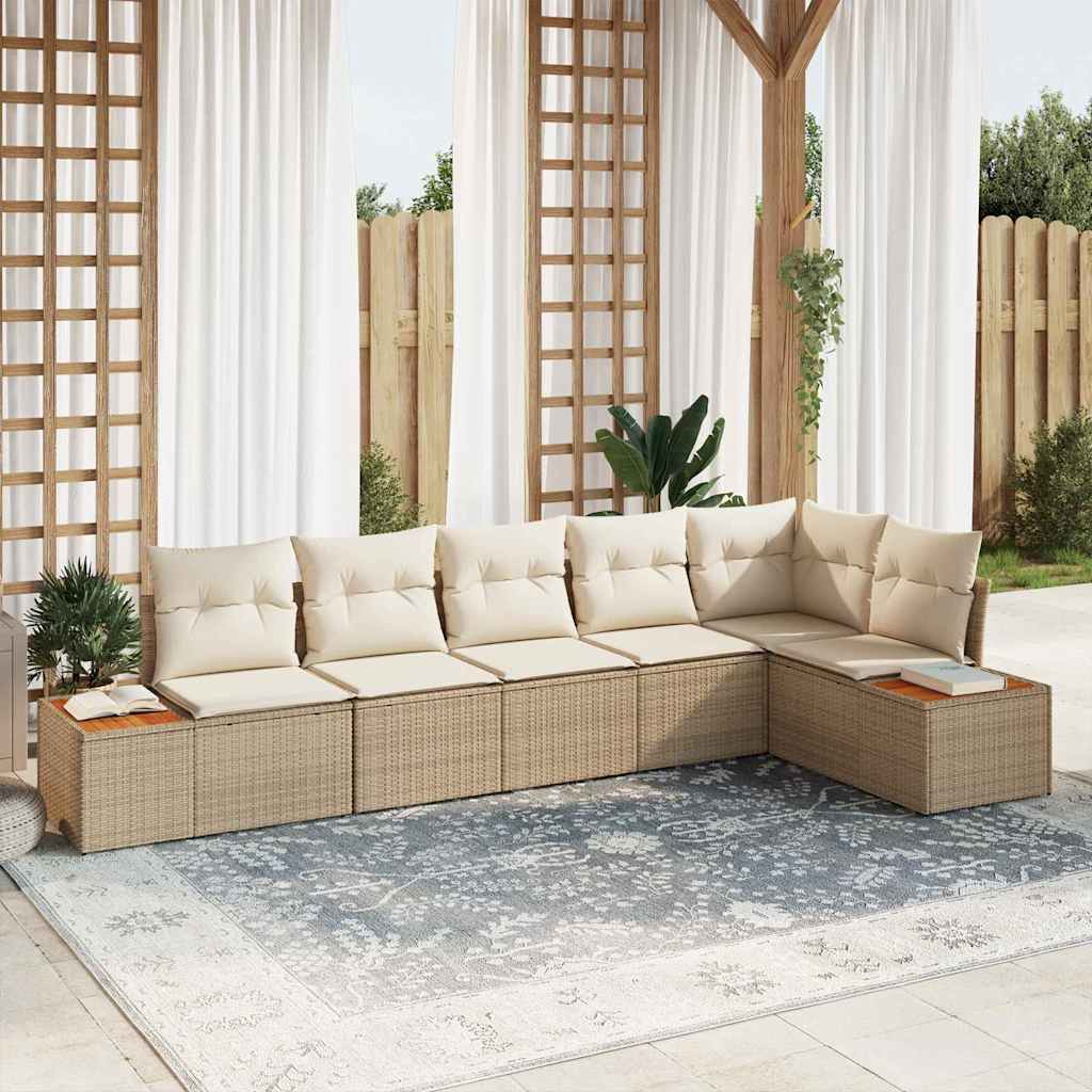 vidaXL Conjunto de sofás de jardín 6 uds. 6-Número de plazas