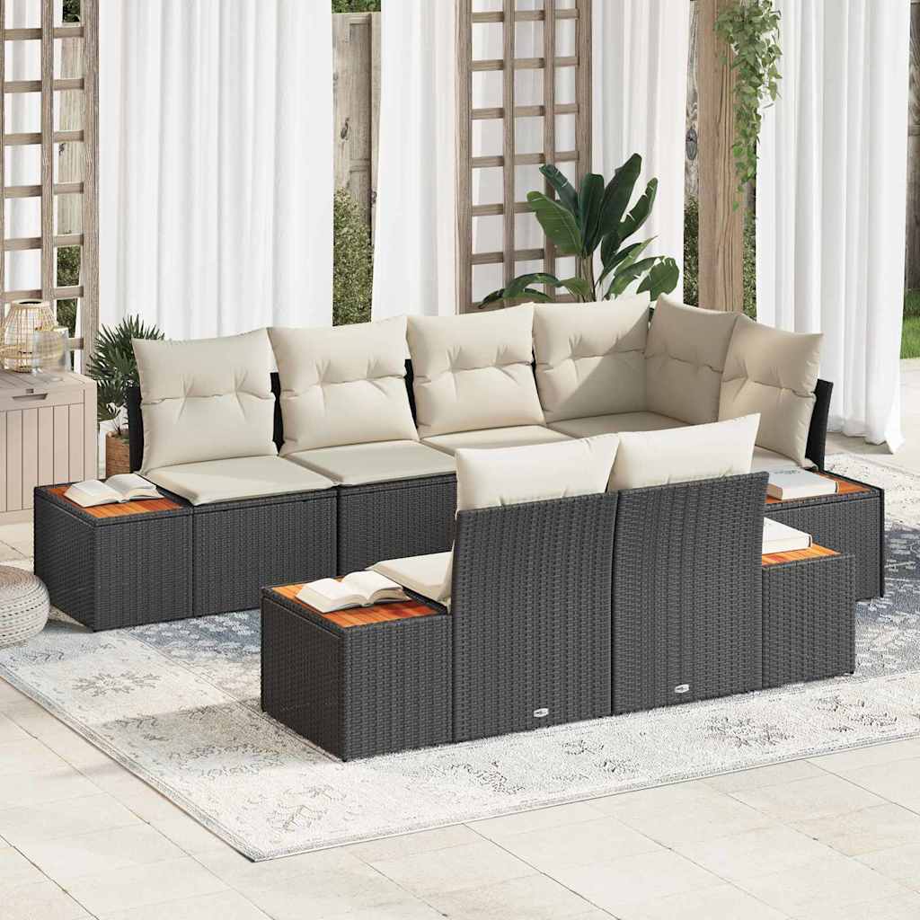 vidaXL Conjunto de sofás de jardín 7 uds. 7-Número de plazas