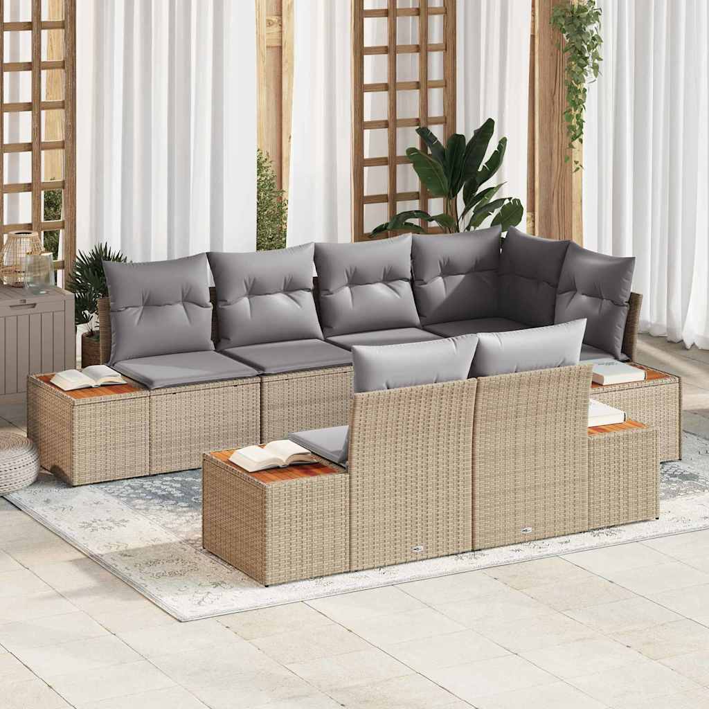 vidaXL Conjunto de sofás de jardín 7 uds. 7-Número de plazas