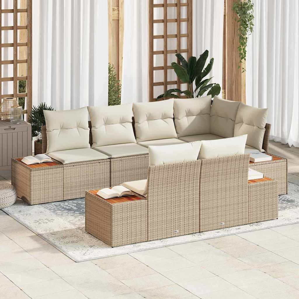 vidaXL Conjunto de sofás de jardín 7 uds. 7-Número de plazas