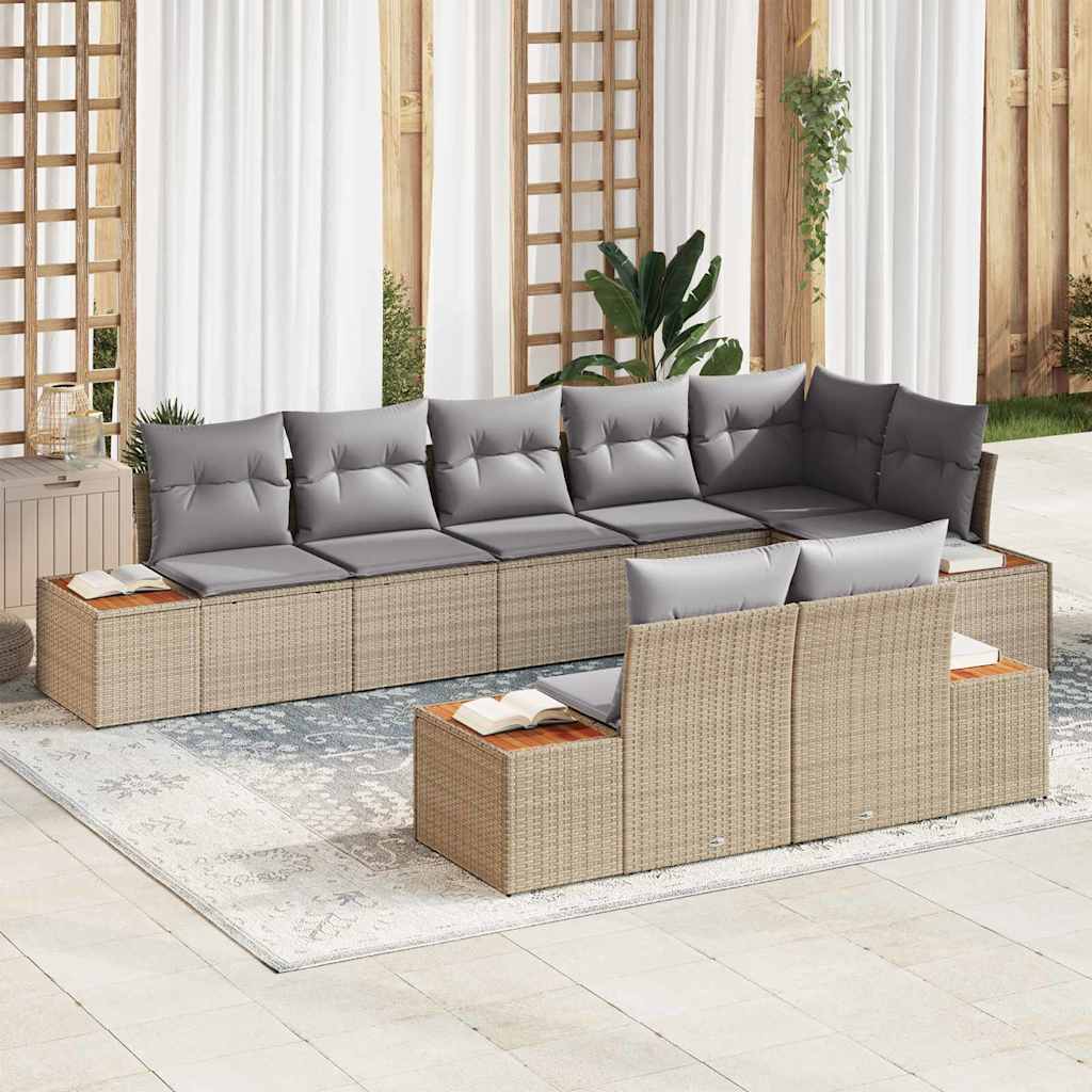 vidaXL Conjunto de sofás de jardín 8 uds. 8-Número de plazas