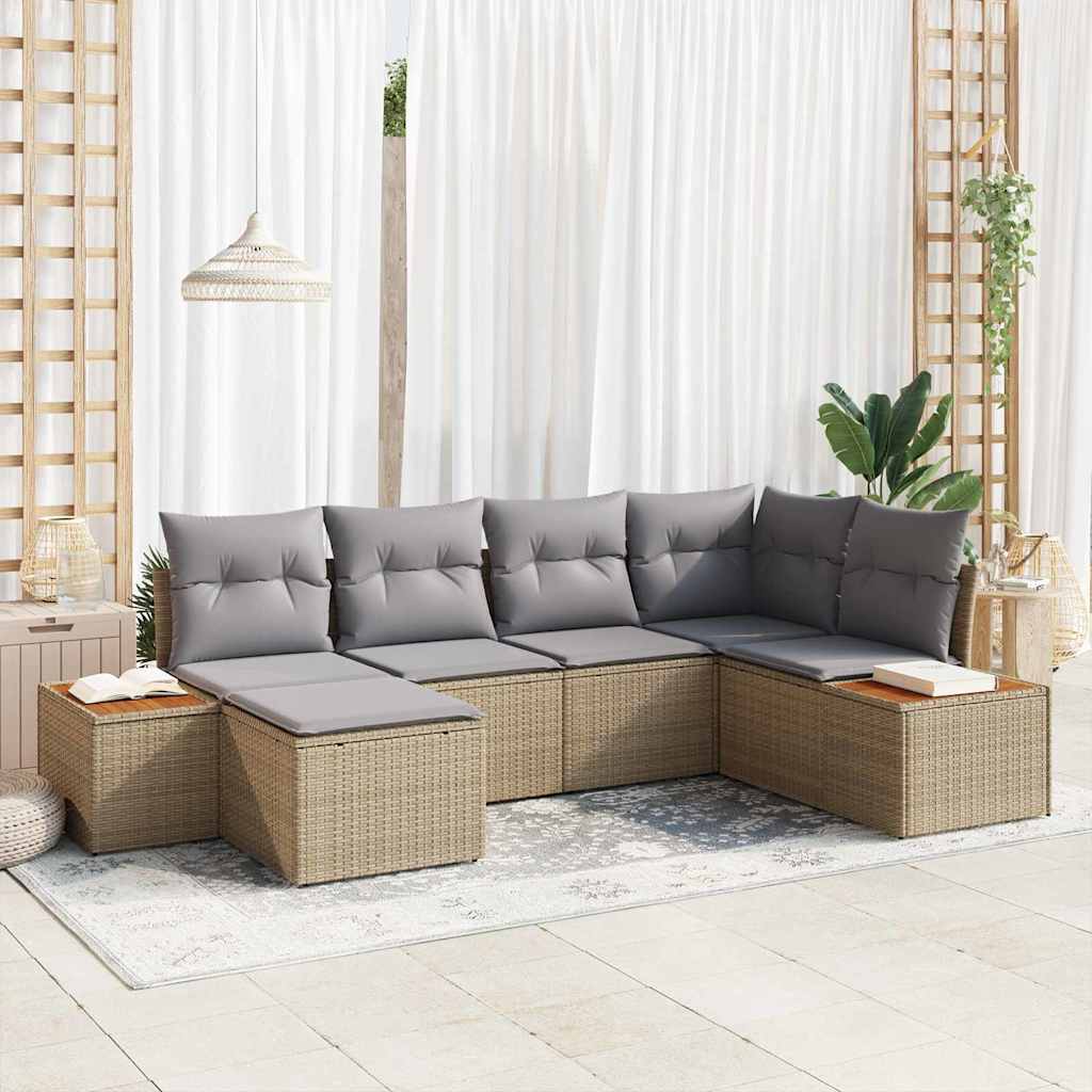 vidaXL Conjunto de sofás de jardín 7 uds. 6-Número de plazas