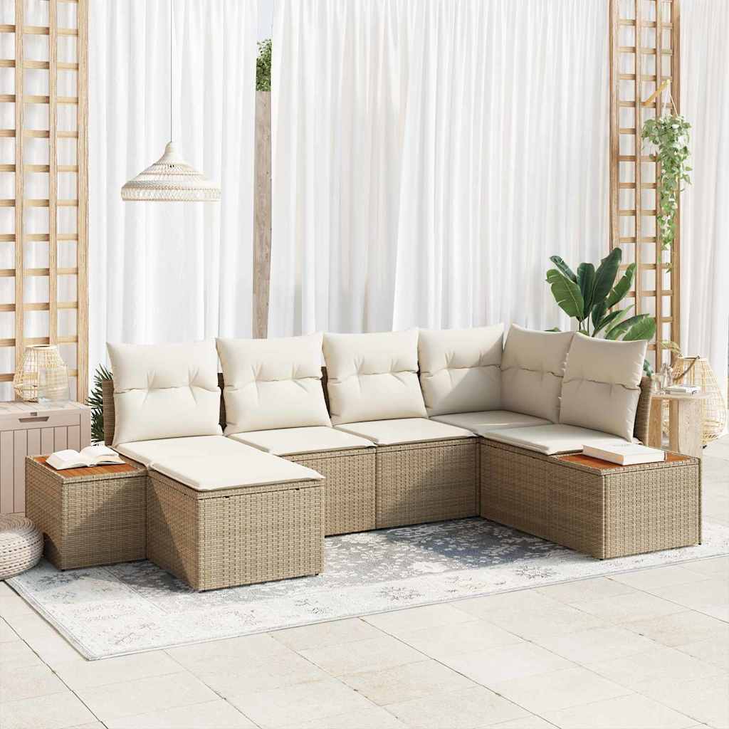 vidaXL Conjunto de sofás de jardín 7 uds. 6-Número de plazas