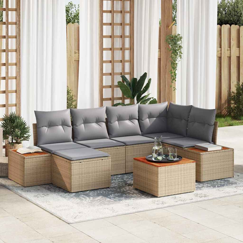 vidaXL Conjunto de sofás de jardín 7 uds. 6-Número de plazas