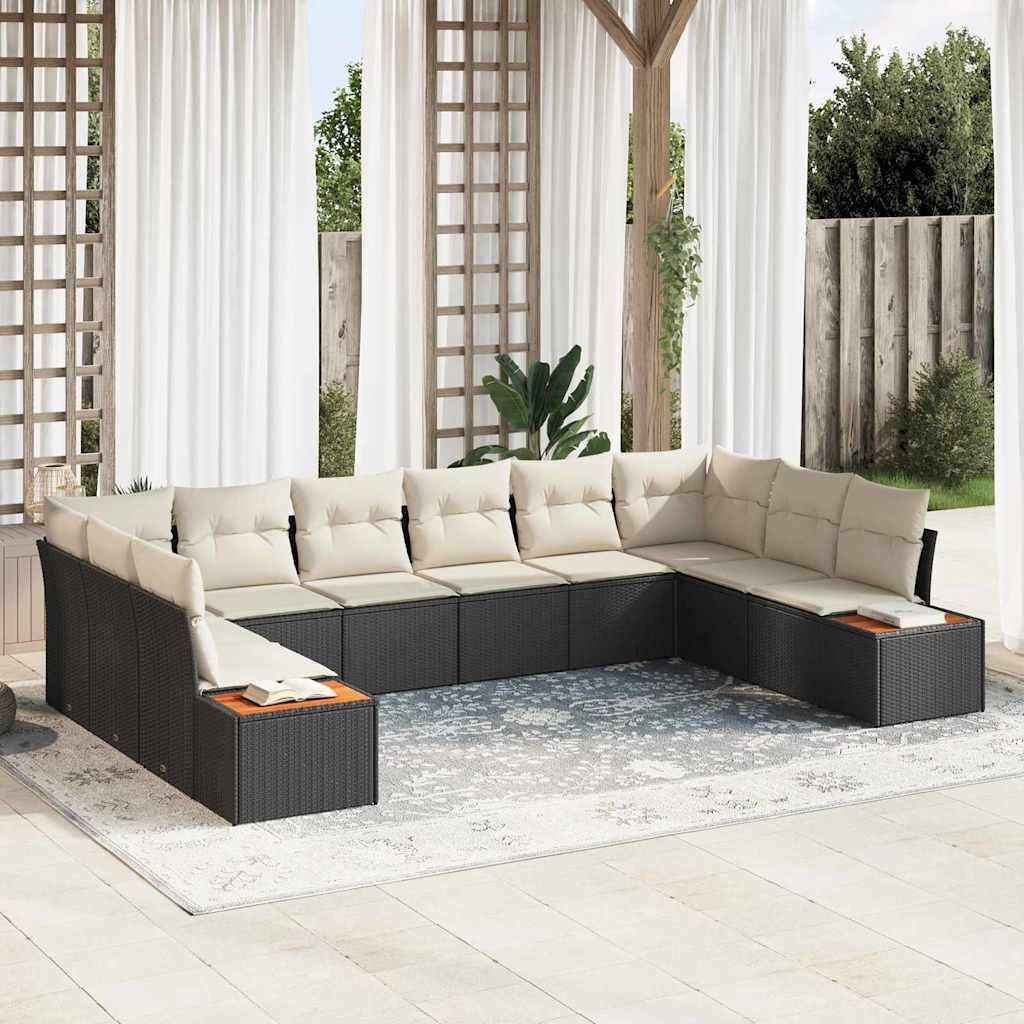 vidaXL Conjunto de sofás de jardín 10 uds. 10-Número de plazas