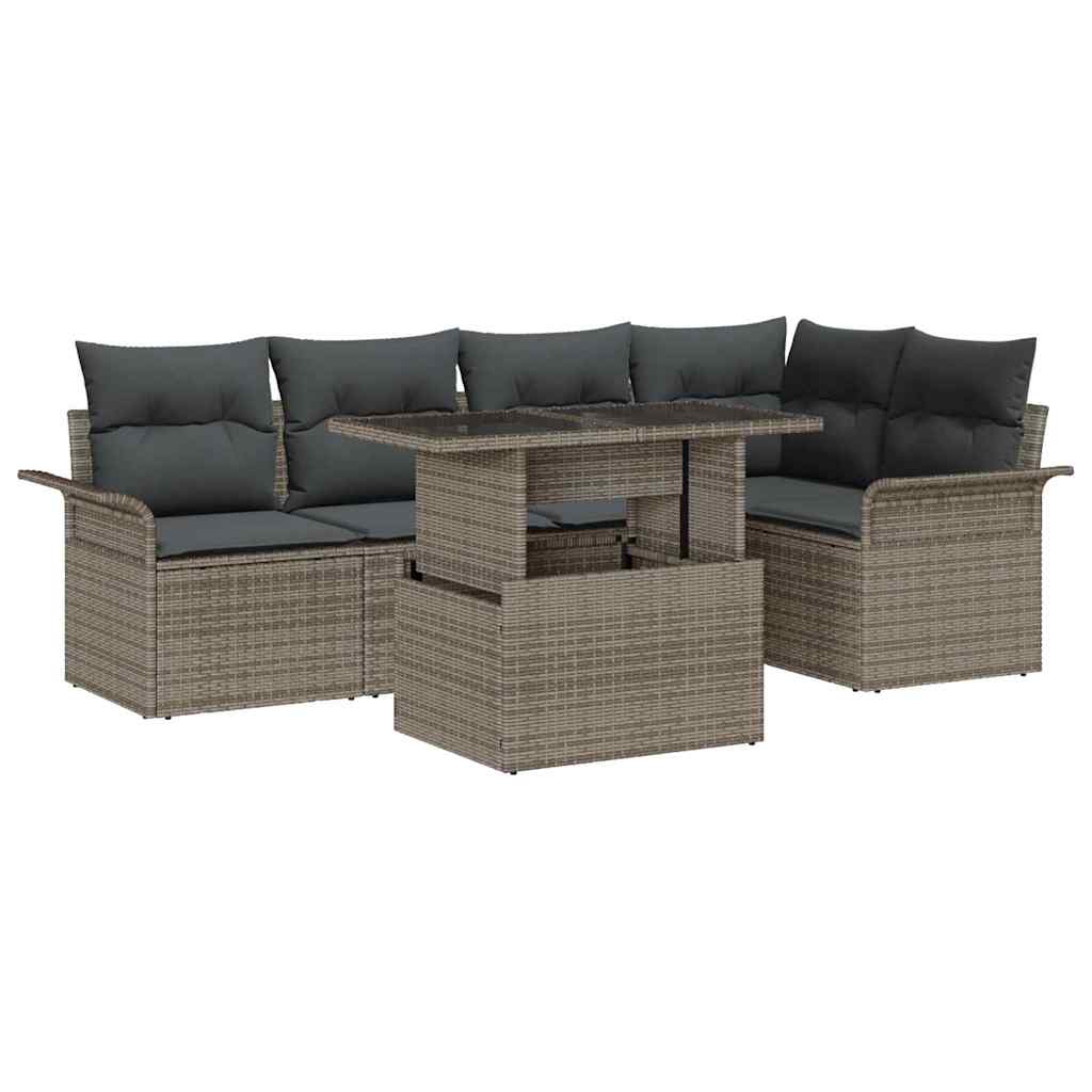 vidaXL Conjunto de sofá de jardín 6 uds. Gris