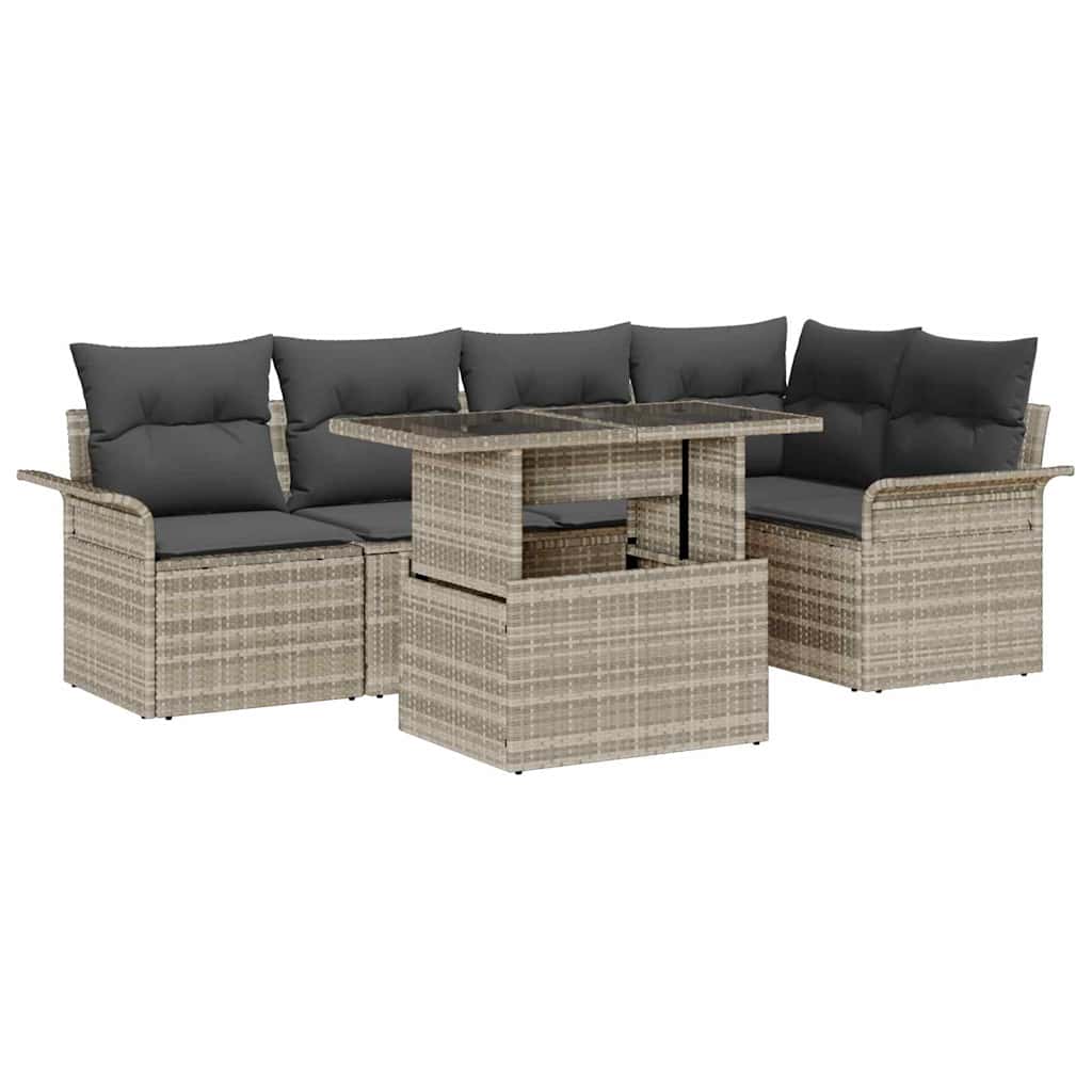 vidaXL Conjunto de sofá de jardín 6 uds. Gris Claro