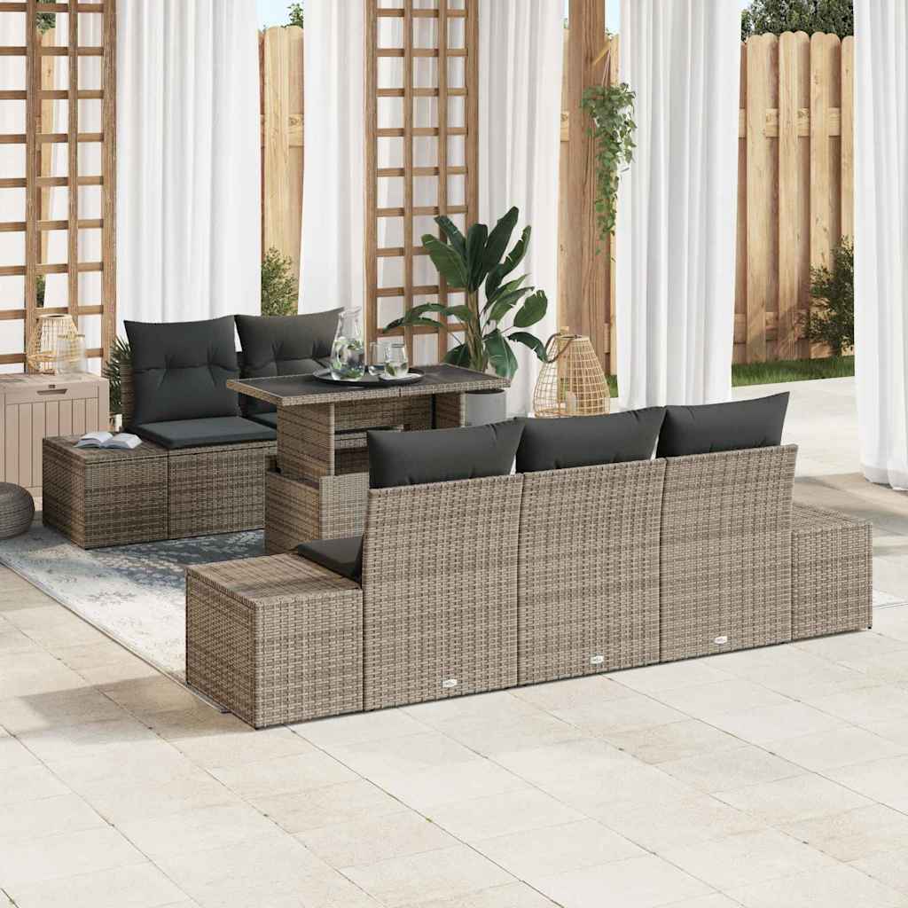 vidaXL Conjunto de sofá de jardín 6 uds. Gris