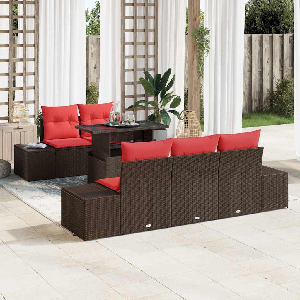 vidaXL Conjunto de sofá de jardín 6 uds. 5-Número de plazas