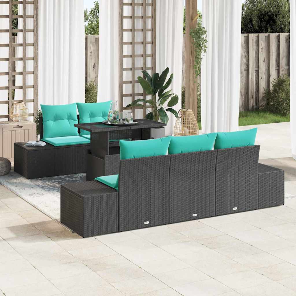 vidaXL Conjunto de sofá de jardín 6 uds. 5-Número de plazas