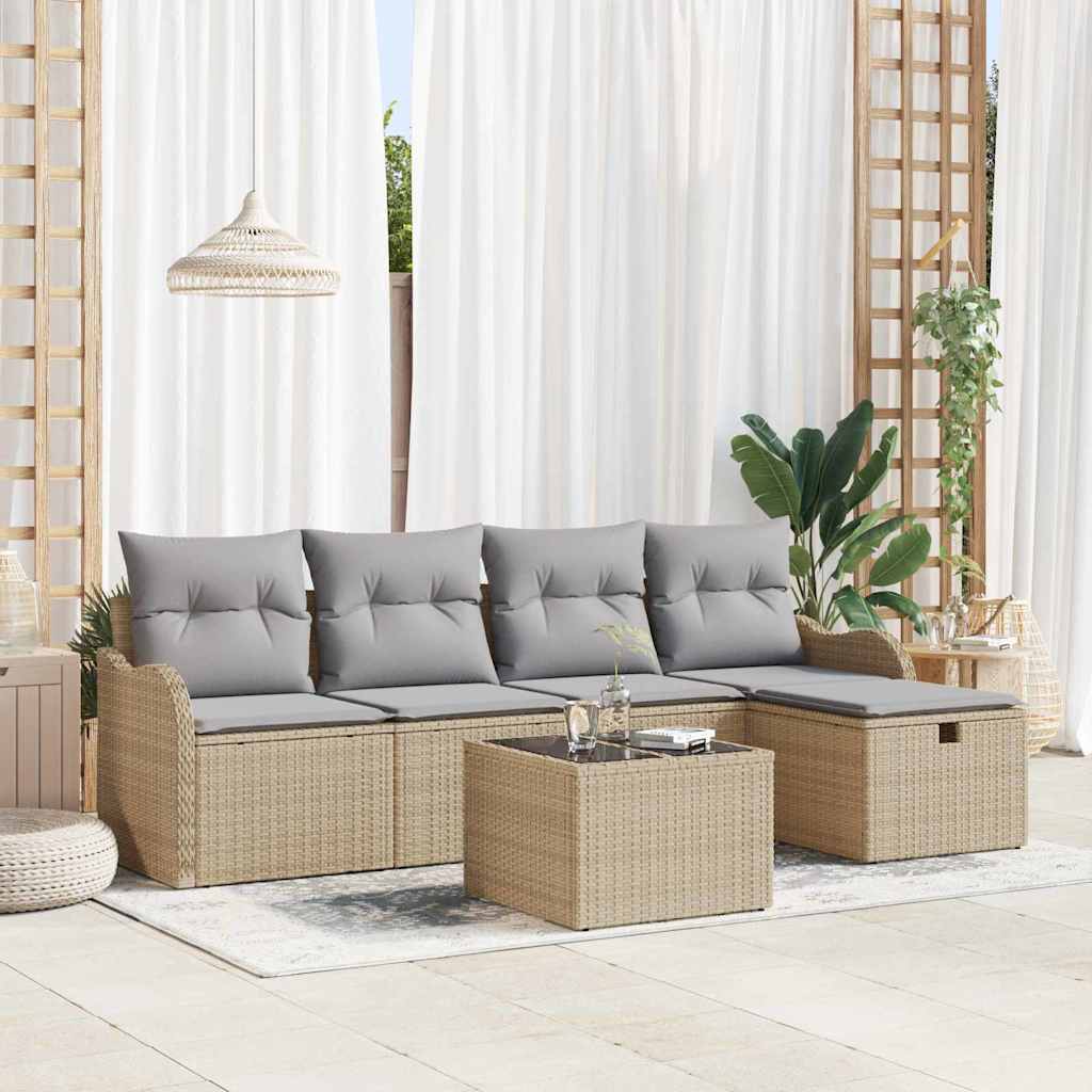 vidaXL Conjunto de sofá de jardín 6 uds. 4-Número de plazas