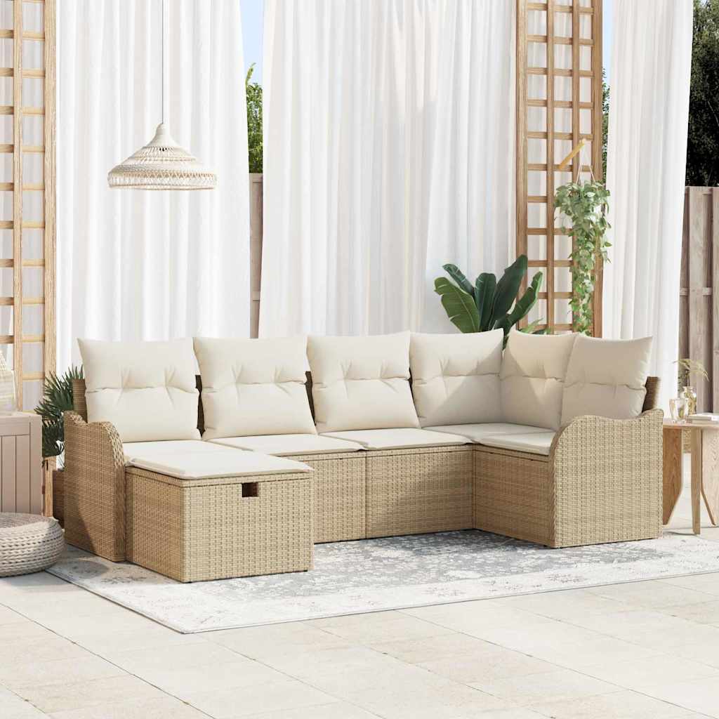 vidaXL Conjunto de sofá de jardín 6 uds. 6-Número de plazas