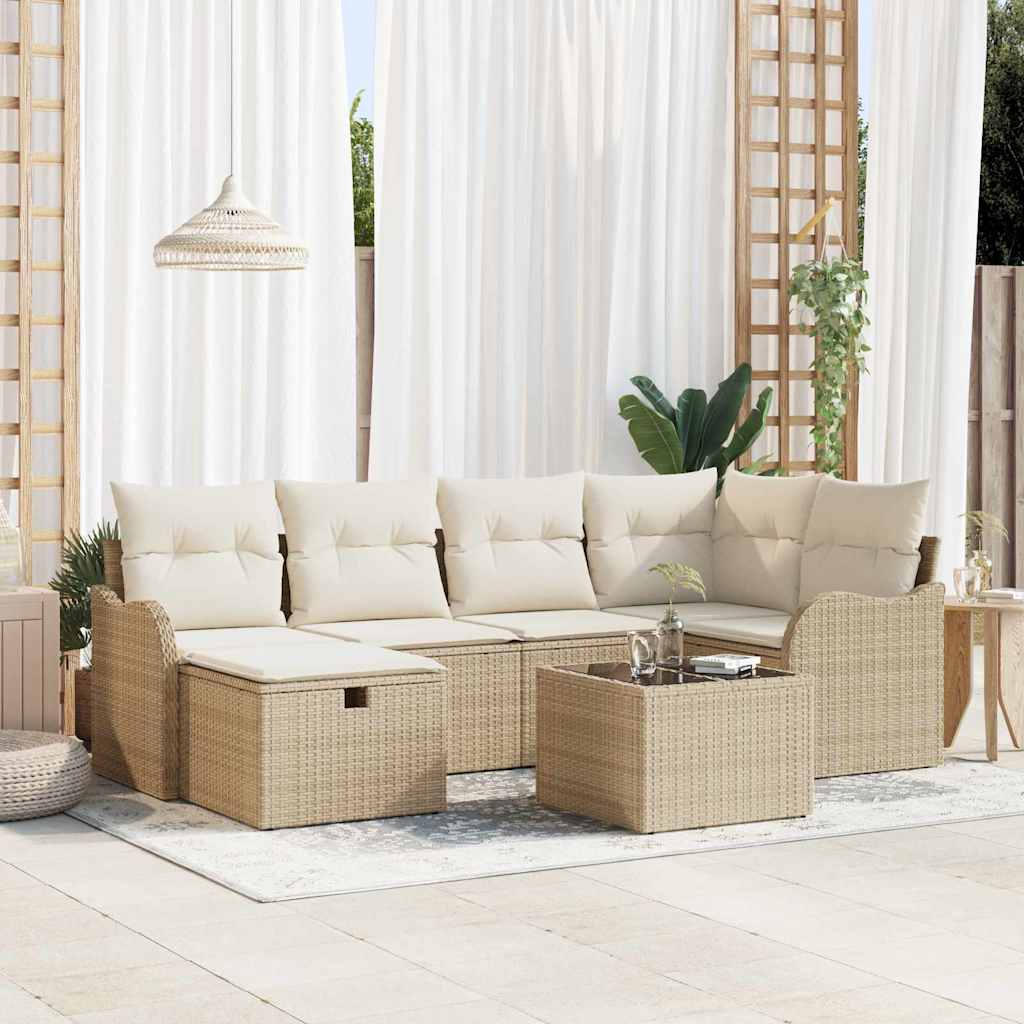 vidaXL Conjunto de sofá de jardín 7 uds. 6-Número de plazas