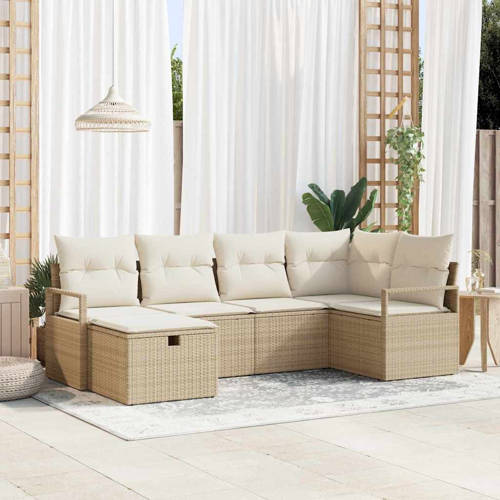 vidaXL Juego de Sofá 6 uds. 6-Número de plazas Beige y Crema