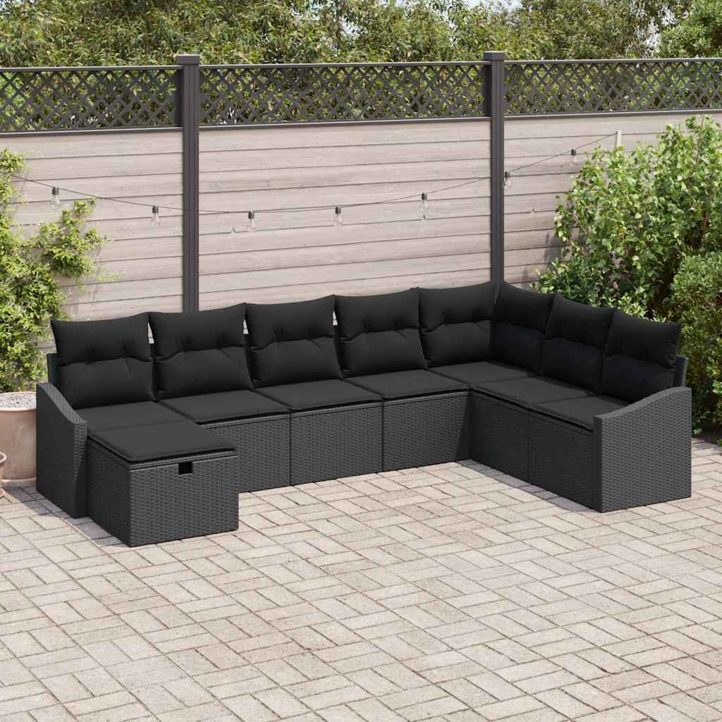 vidaXL Conjunto de sofá de jardín 8 uds. ratán sintético