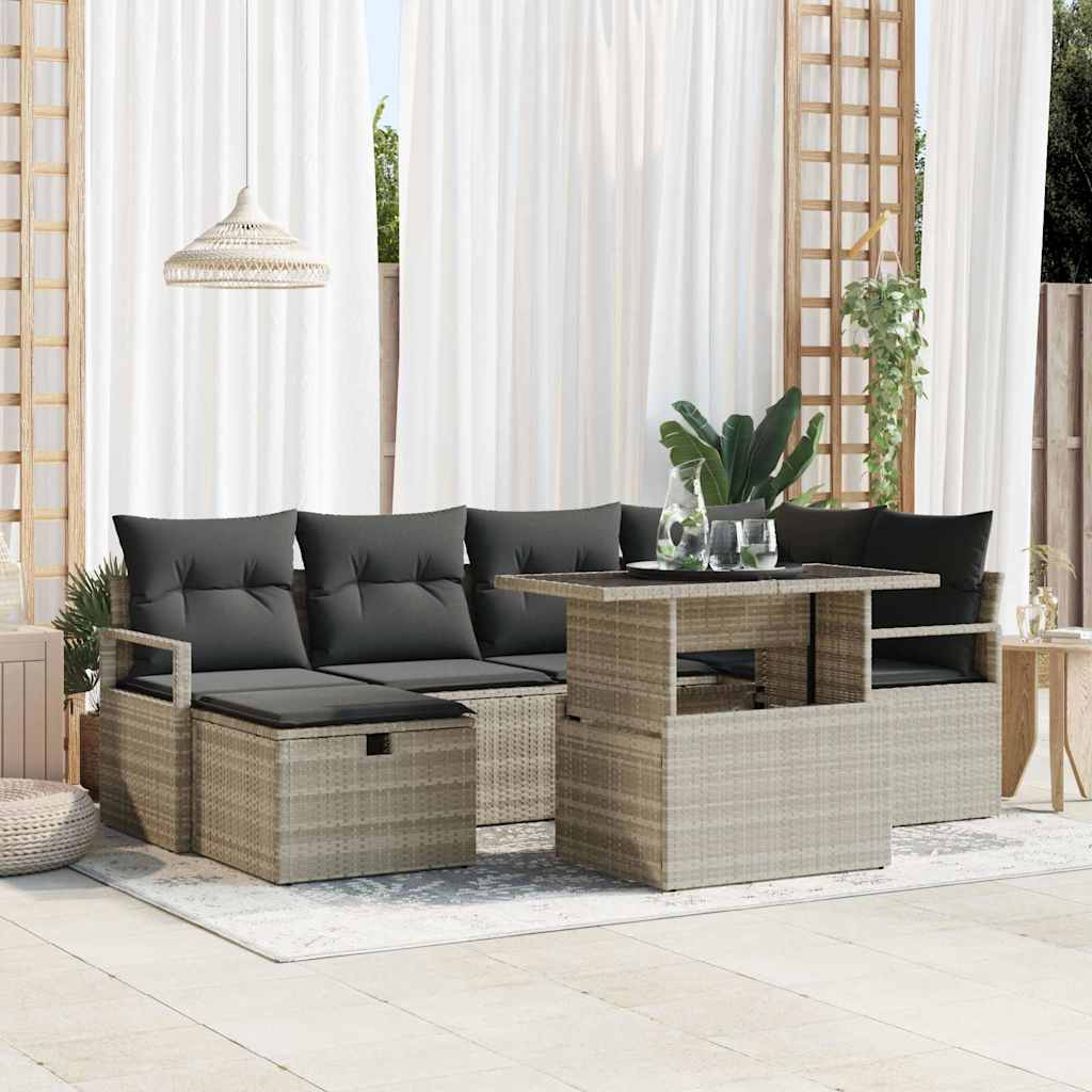 vidaXL Conjunto de sofá de jardín 11 uds. ratán sintético