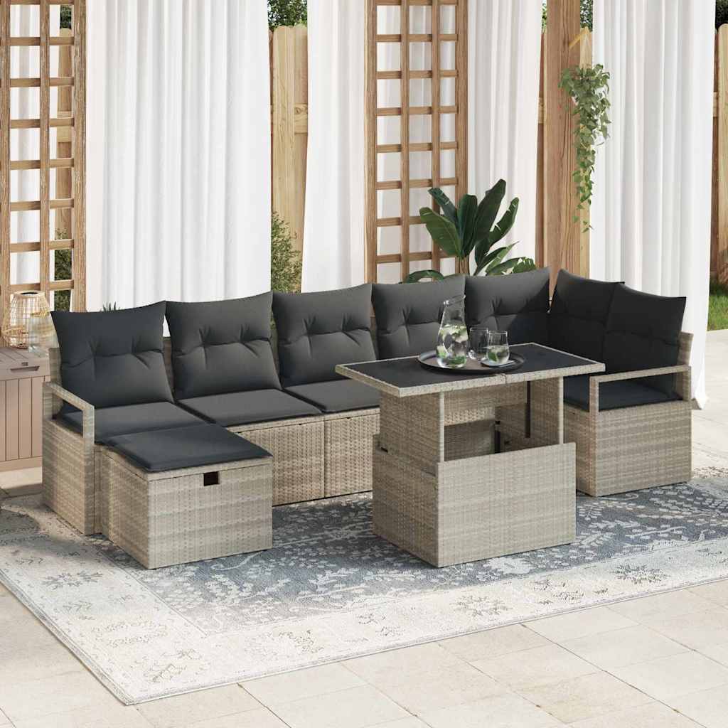 vidaXL Conjunto de sofá de jardín 8 uds. ratán sintético