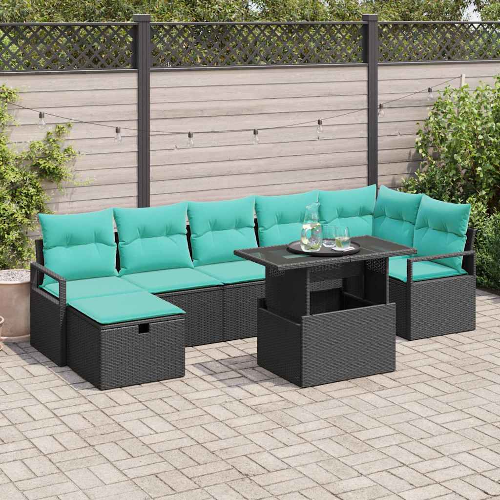 vidaXL Conjunto de sofá de jardín 8 uds. ratán sintético