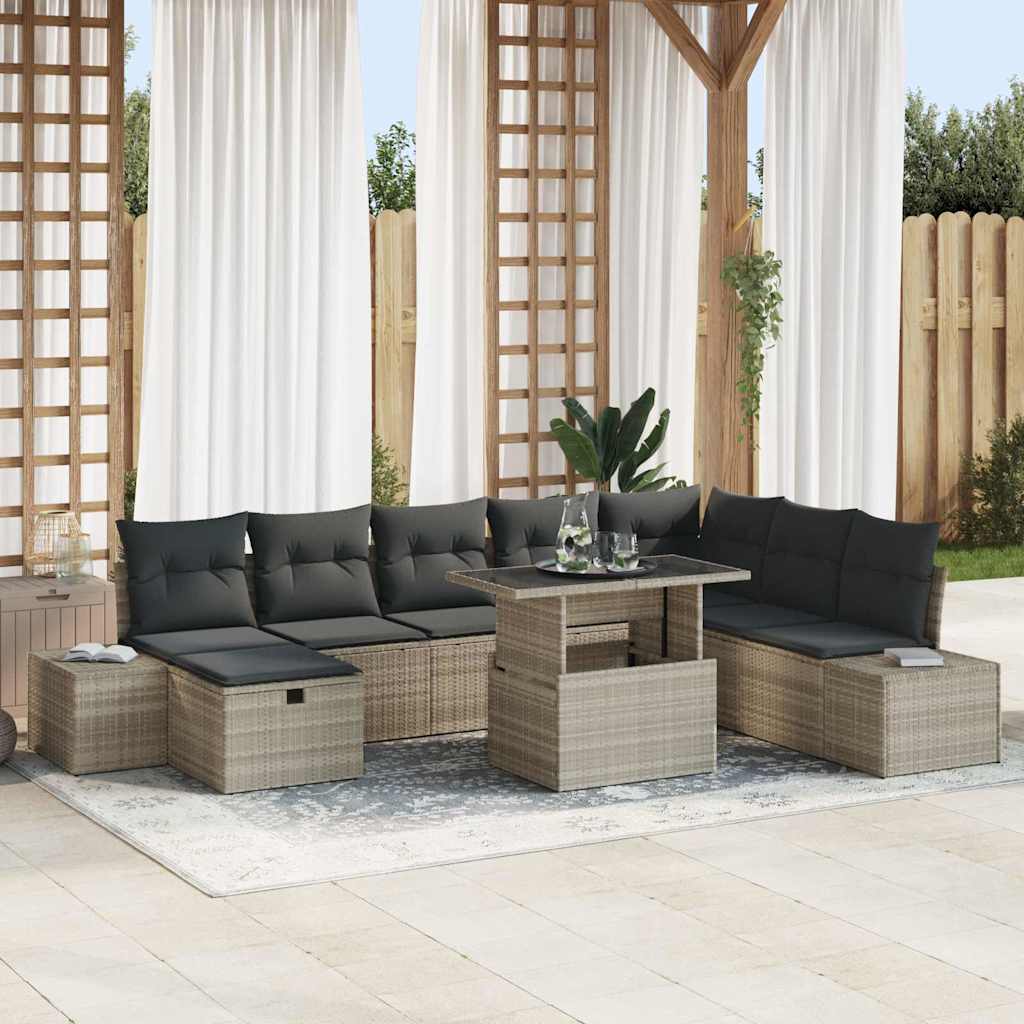 vidaXL Conjunto de sofá de jardín 11 uds. ratán sintético