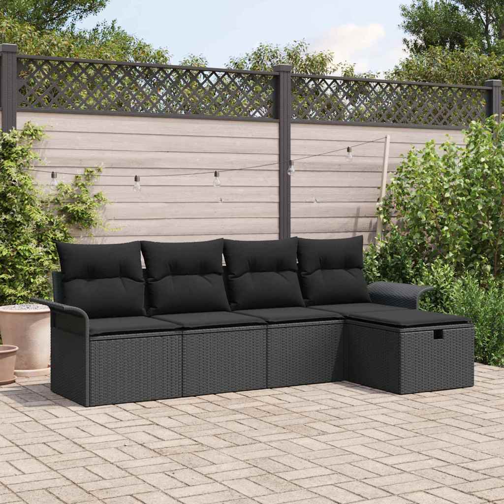 vidaXL Conjunto de sofá de jardín 5 uds. Poliratán