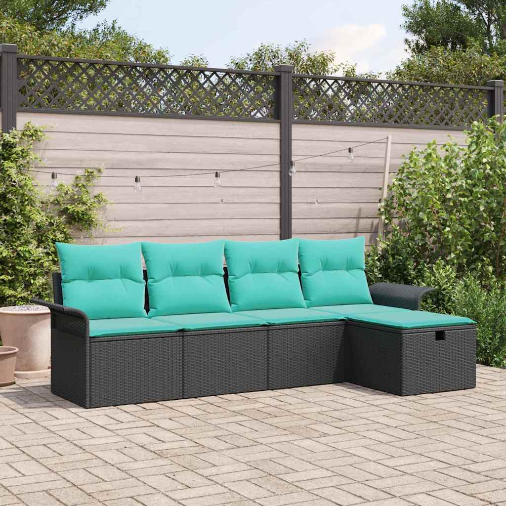 vidaXL Conjunto de sofá de jardín 5 uds. Poliratán
