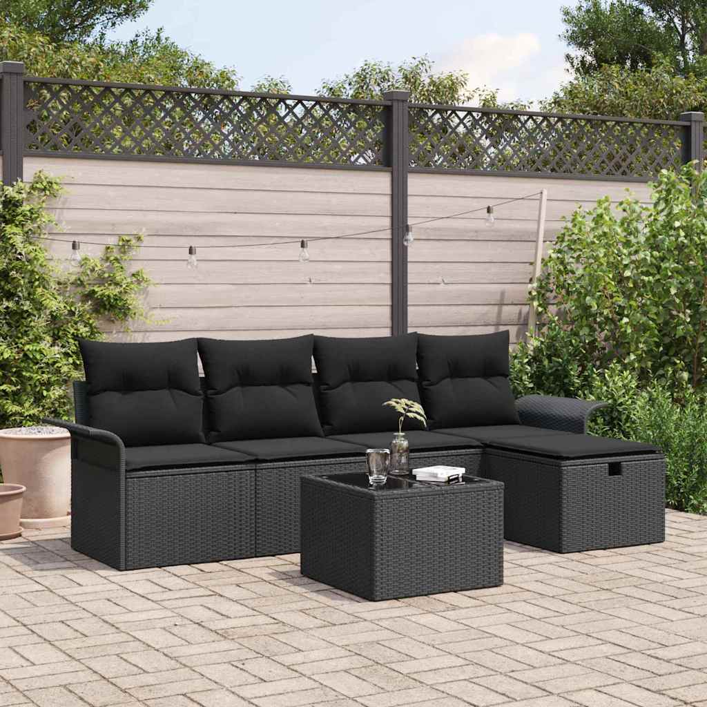 vidaXL Conjunto de sofá de jardín 6 uds. Poliratán