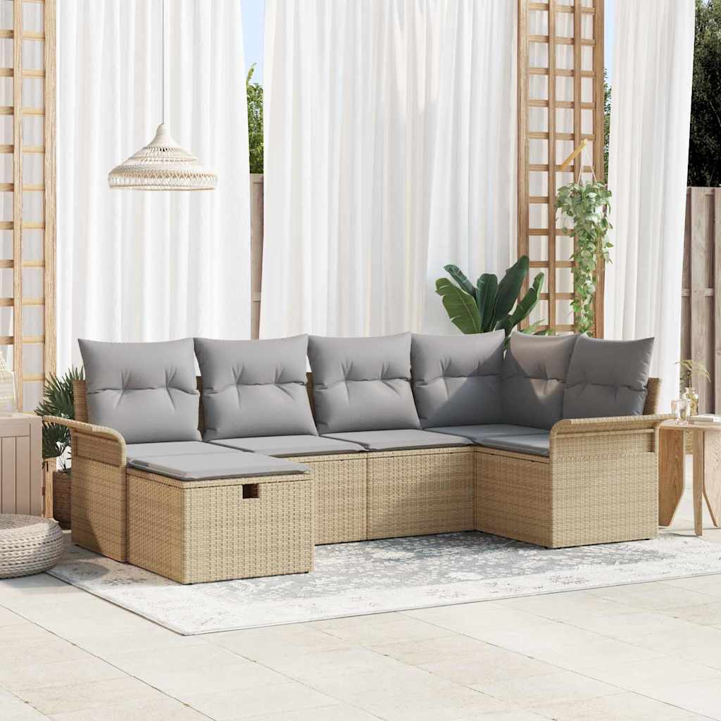 vidaXL Conjunto de sofá de jardín 6 uds. Poliratán