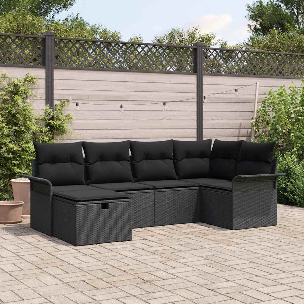 vidaXL Conjunto de sofá de jardín 6 uds. Poliratán