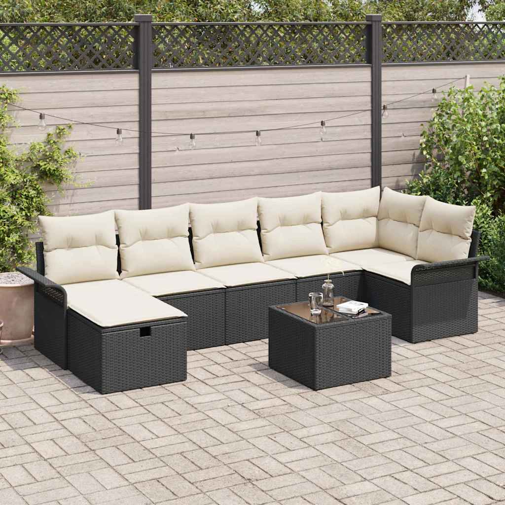 vidaXL Conjunto de sofá de jardín 8 uds. Poliratán