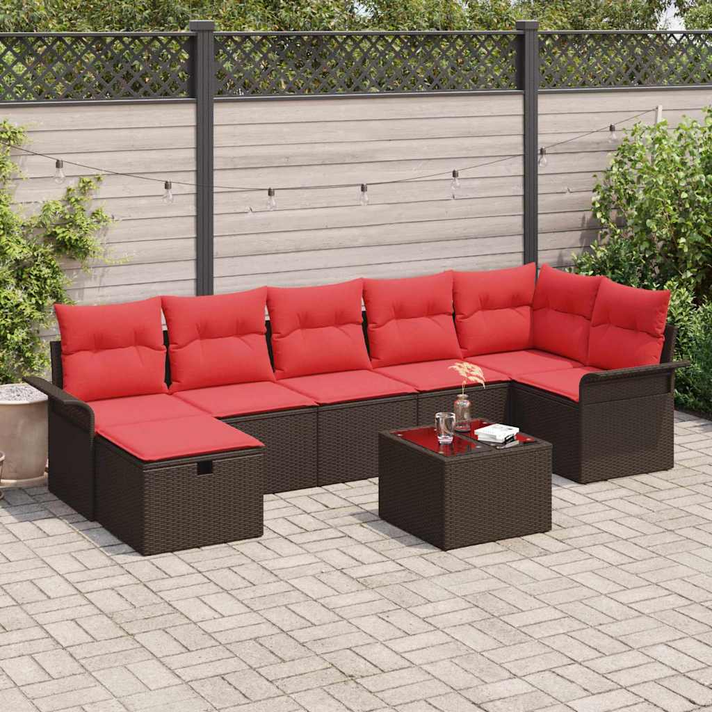 vidaXL Conjunto de sofá de jardín 8 uds. Poliratán
