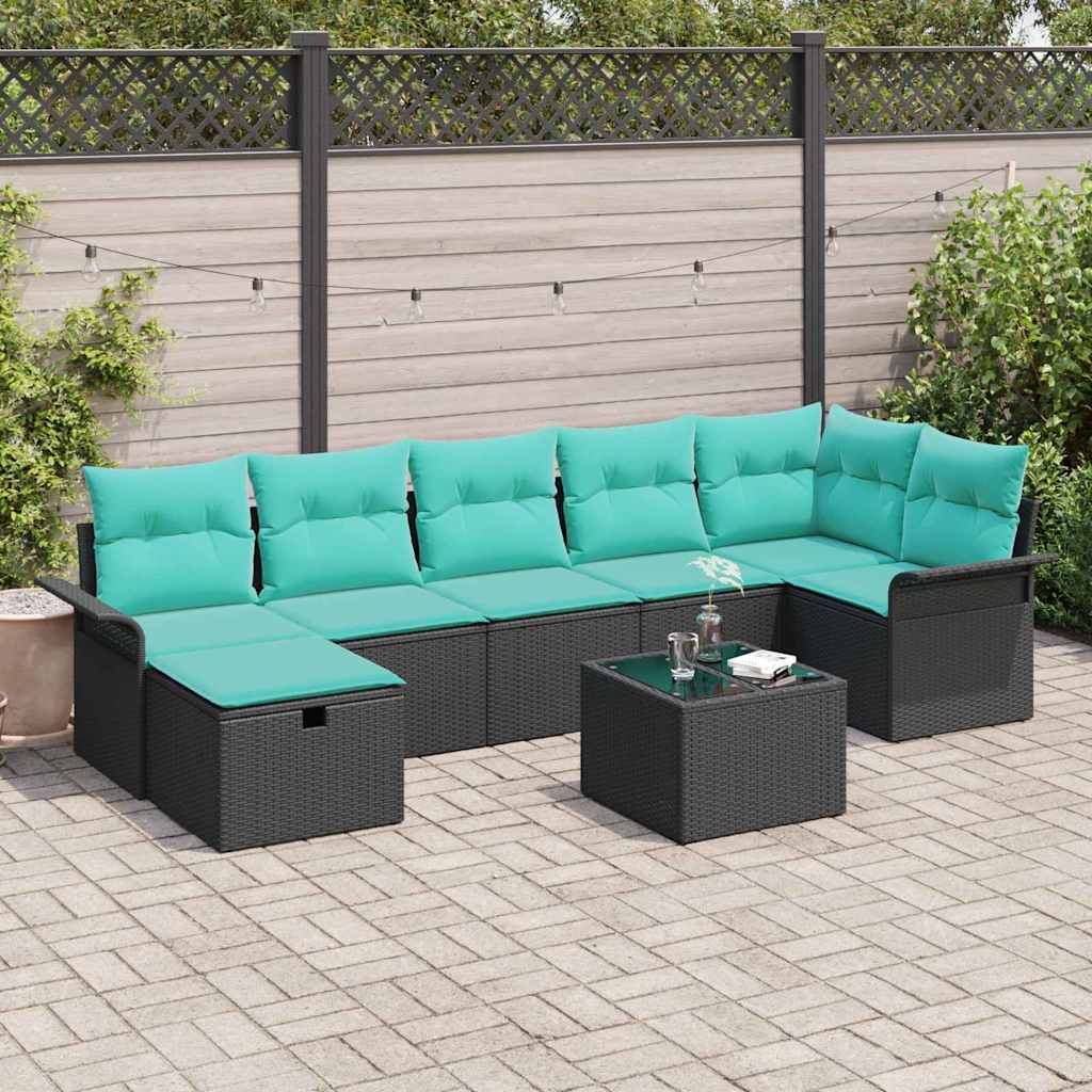 vidaXL Conjunto de sofá de jardín 8 uds. Poliratán