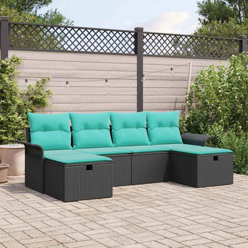 vidaXL Conjunto de sofá de jardín 6 uds. Poliratán