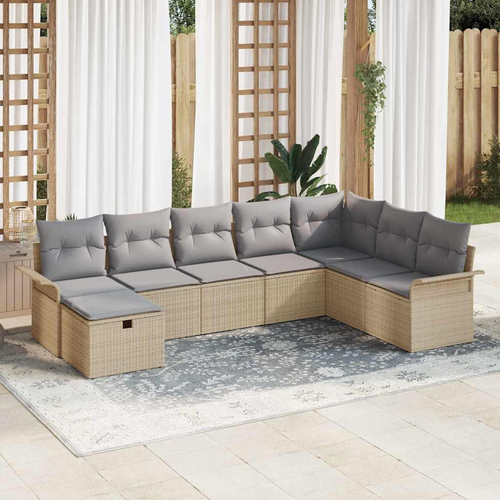 vidaXL Conjunto de sofá de jardín 8 uds. Poliratán