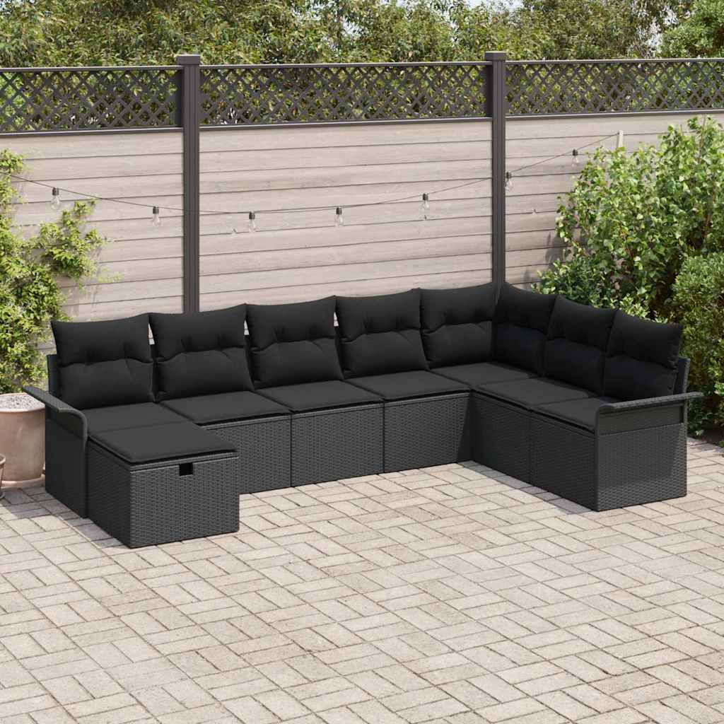 vidaXL Conjunto de sofá de jardín 8 uds. Poliratán