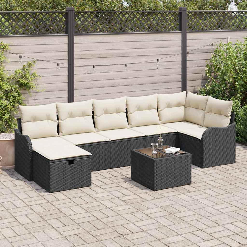 vidaXL Conjunto de sofá de jardín 8 uds. Poliratán