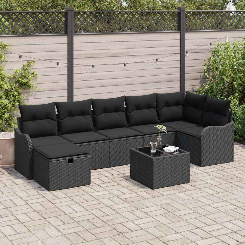 vidaXL Conjunto de sofá de jardín 8 uds. Poliratán