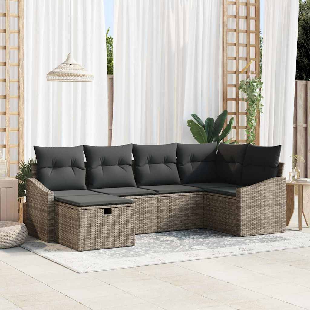 vidaXL Juego de Sofá 7 uds. ratán sintético